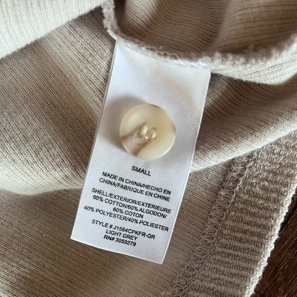 Francesca’s blue rain Cream size small cropped button up shirt/jacket - Picture 3 of 5